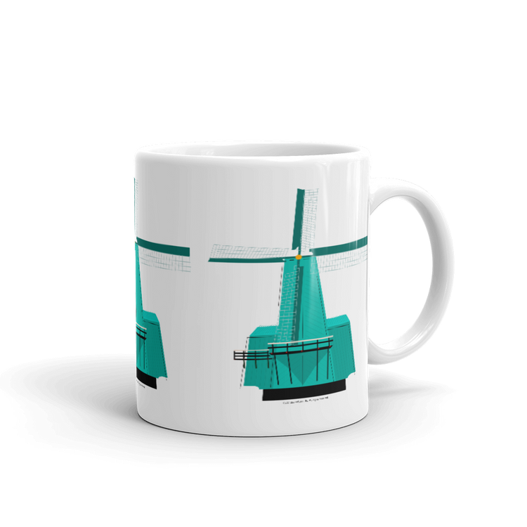 Retro Teal Windmill mug-Coffee Mug-Zach + Alison