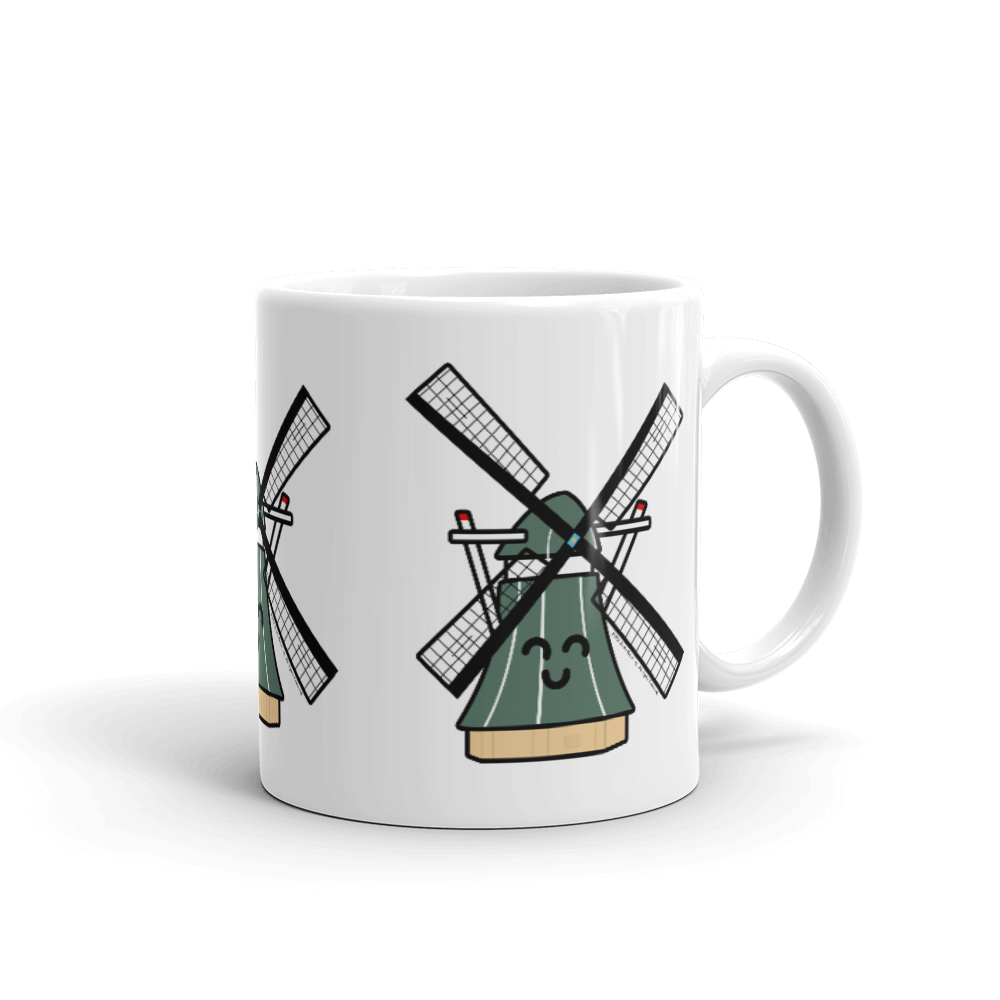 Green Windmill mug-Coffee Mug-Zach + Alison