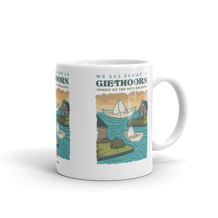We All Float in Giethoorn mug-Zach + Alison