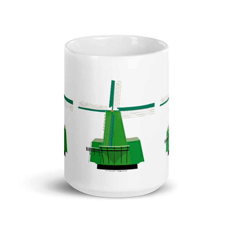 Retro Green Windmill mug-Coffee Mug-Zach + Alison