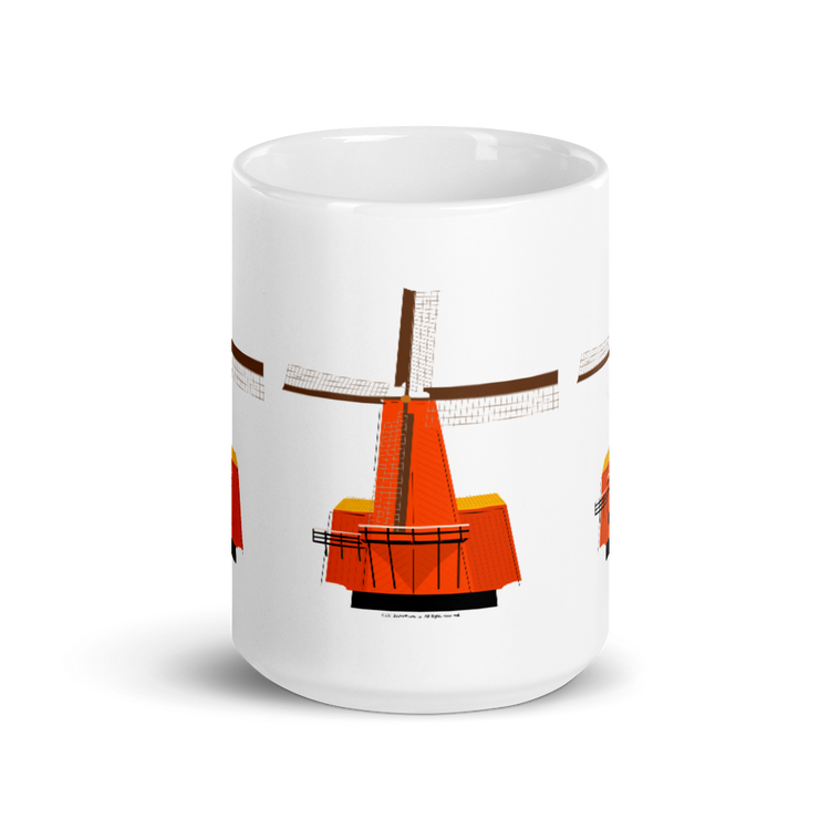 Retro Orange Windmill mug-Coffee Mug-Zach + Alison