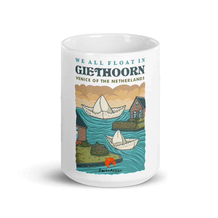 We All Float in Giethoorn mug-Zach + Alison