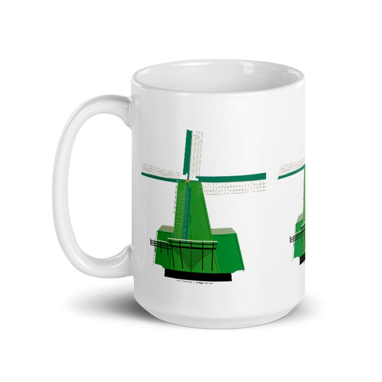 Retro Green Windmill mug-Coffee Mug-Zach + Alison