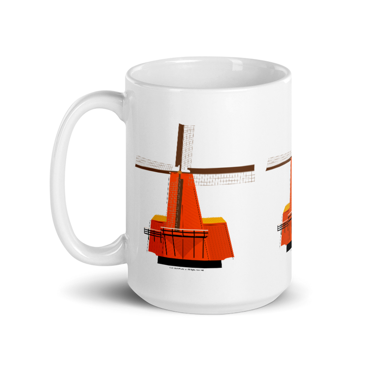 Retro Orange Windmill mug-Coffee Mug-Zach + Alison