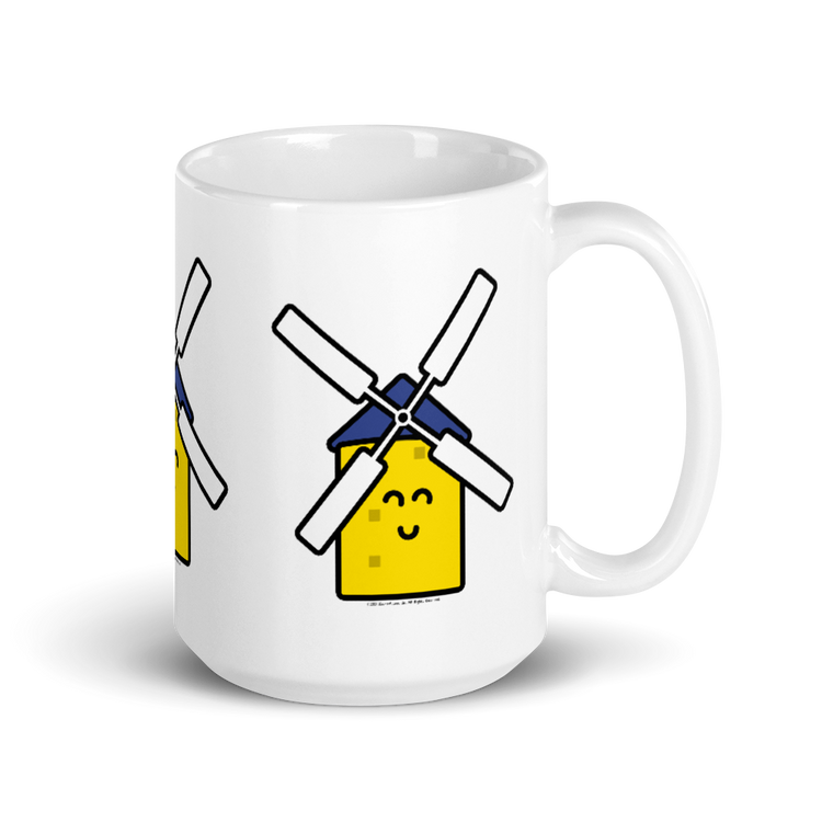 Yellow Windmill mug-Coffee Mug-Zach + Alison