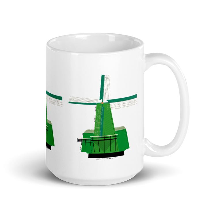 Retro Green Windmill mug-Coffee Mug-Zach + Alison