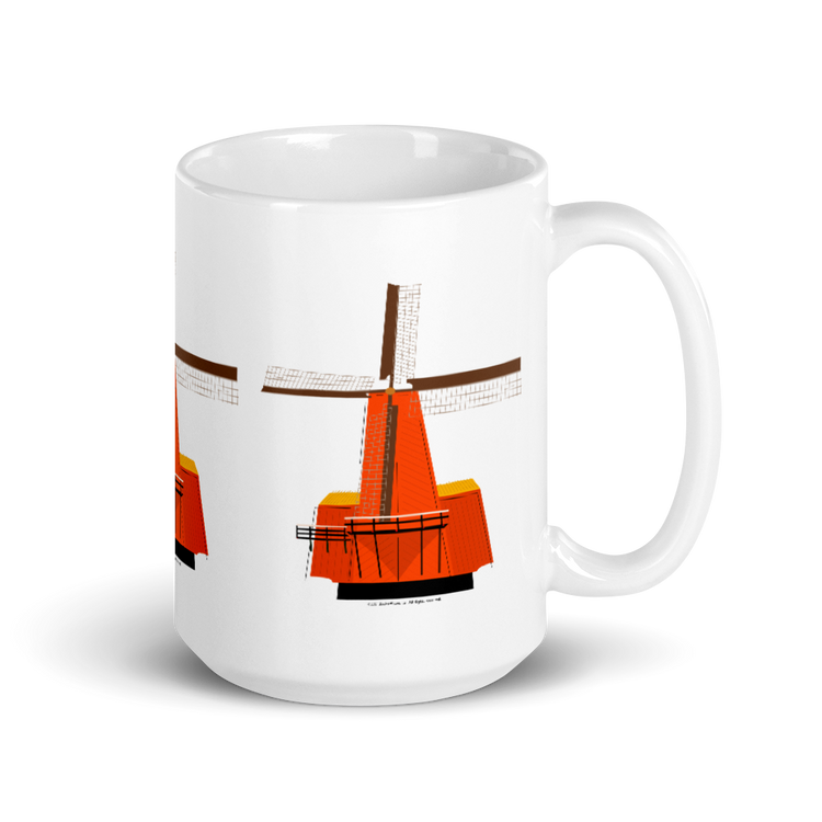 Retro Orange Windmill mug-Coffee Mug-Zach + Alison