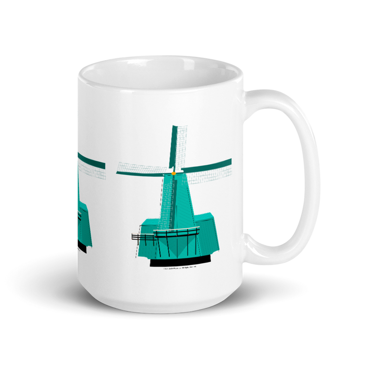 Retro Teal Windmill mug-Coffee Mug-Zach + Alison