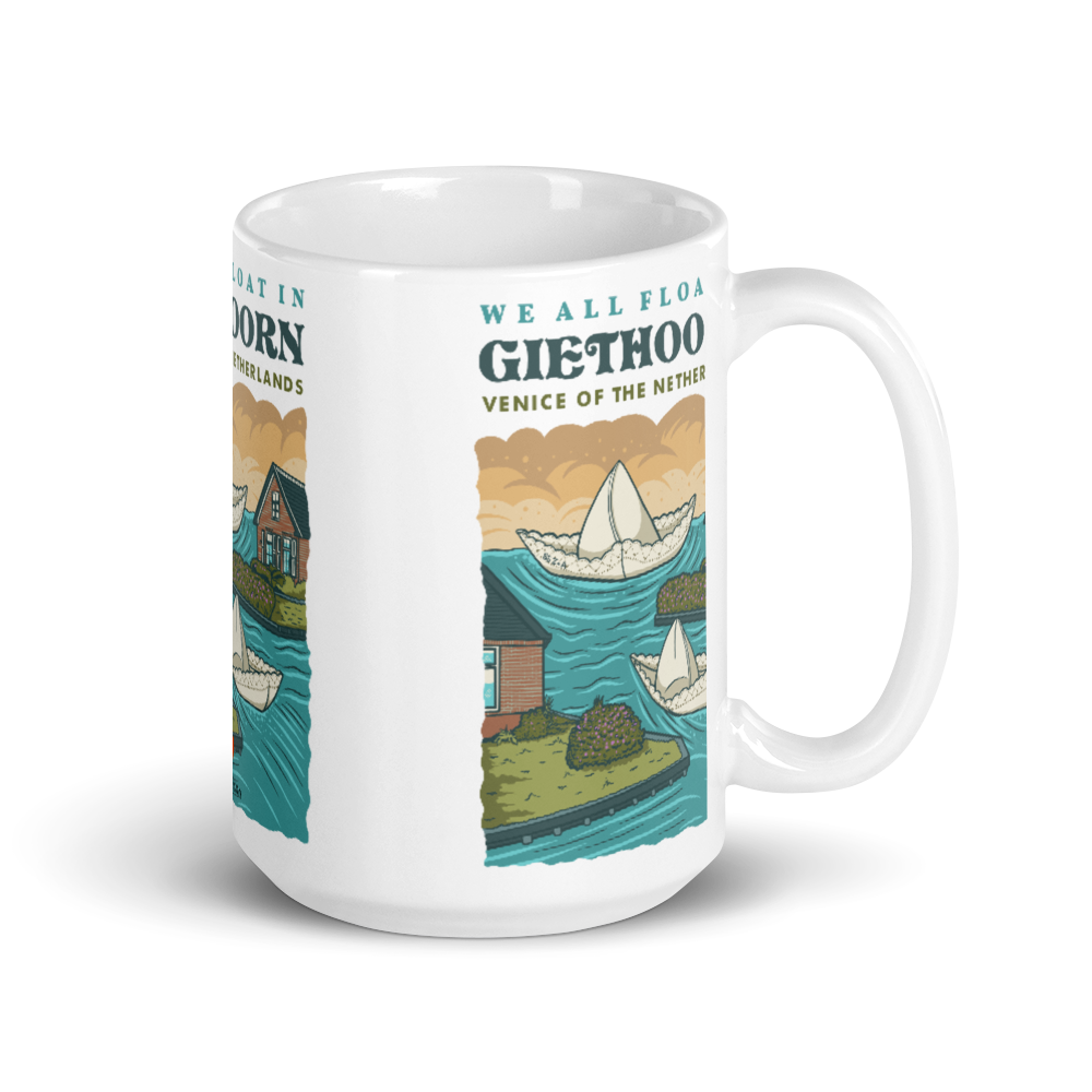 We All Float in Giethoorn mug-Zach + Alison