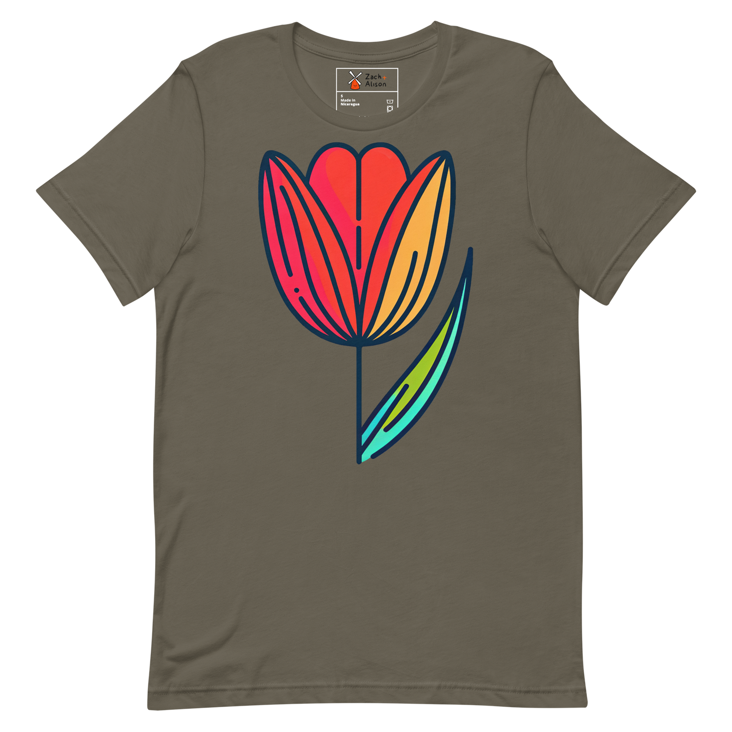 Modern Minimalist Tulip Short-Sleeve Unisex Tee-Zach + Alison