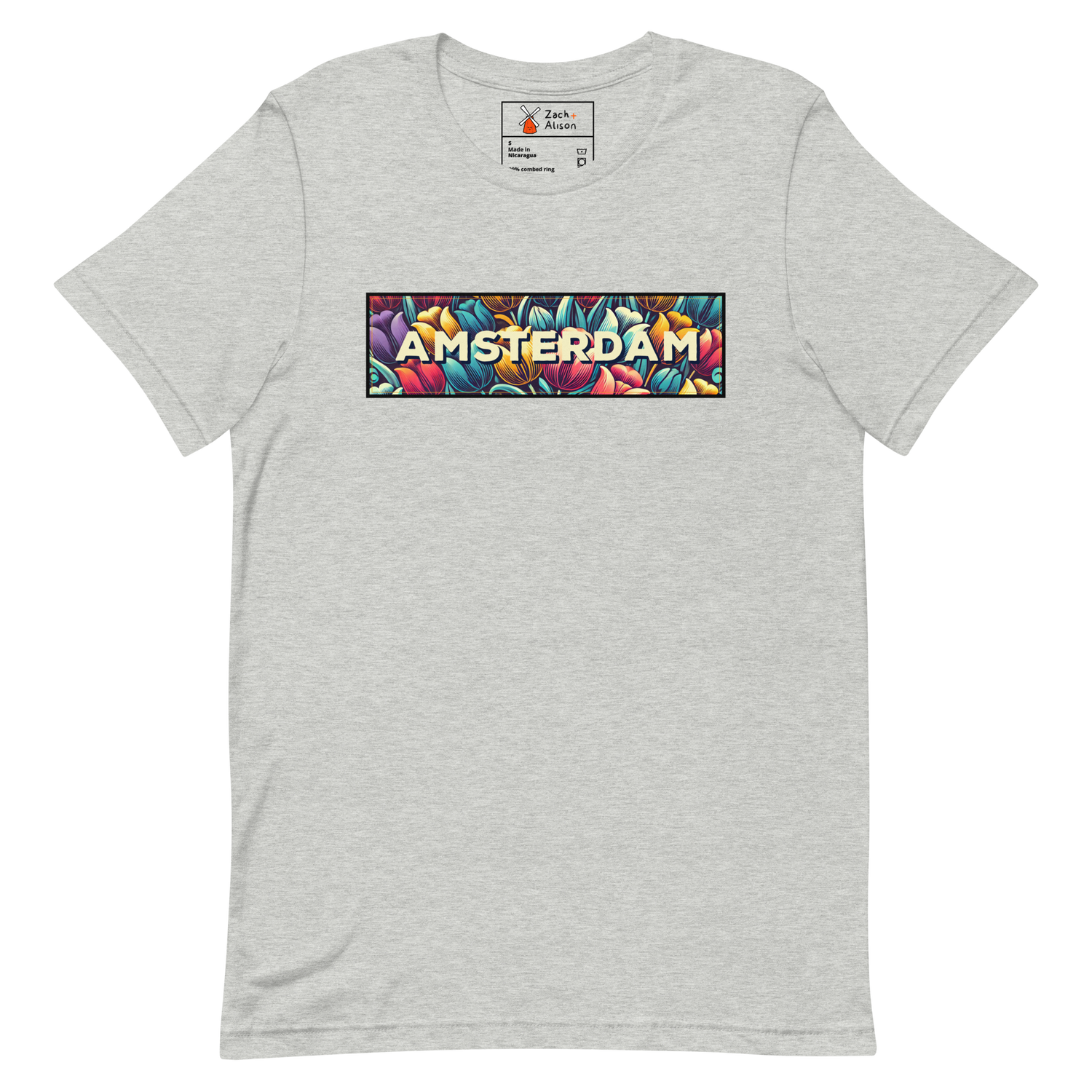 Amsterdam Tulips In Bloom Short-Sleeve Unisex Tee-Zach + Alison