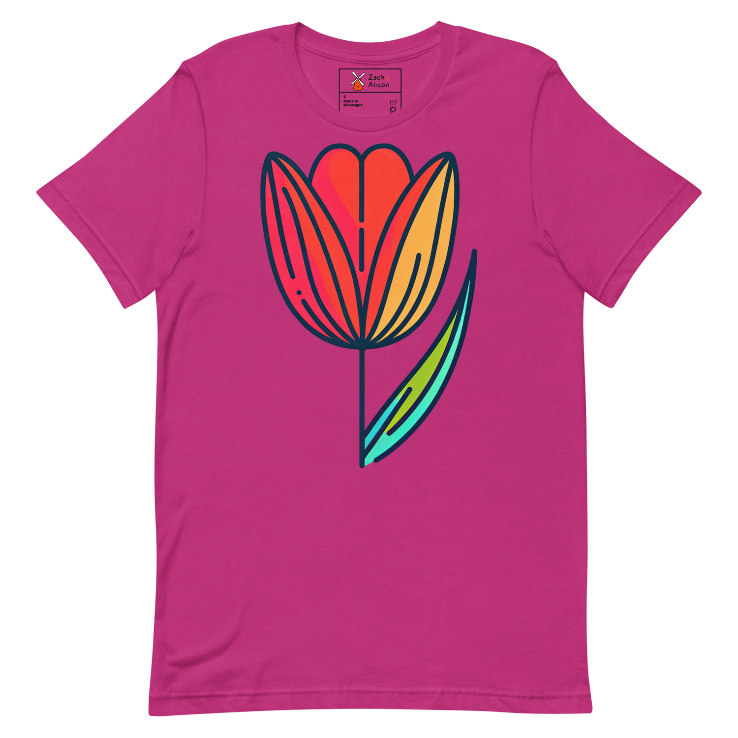 Modern Minimalist Tulip Short-Sleeve Unisex Tee-Zach + Alison