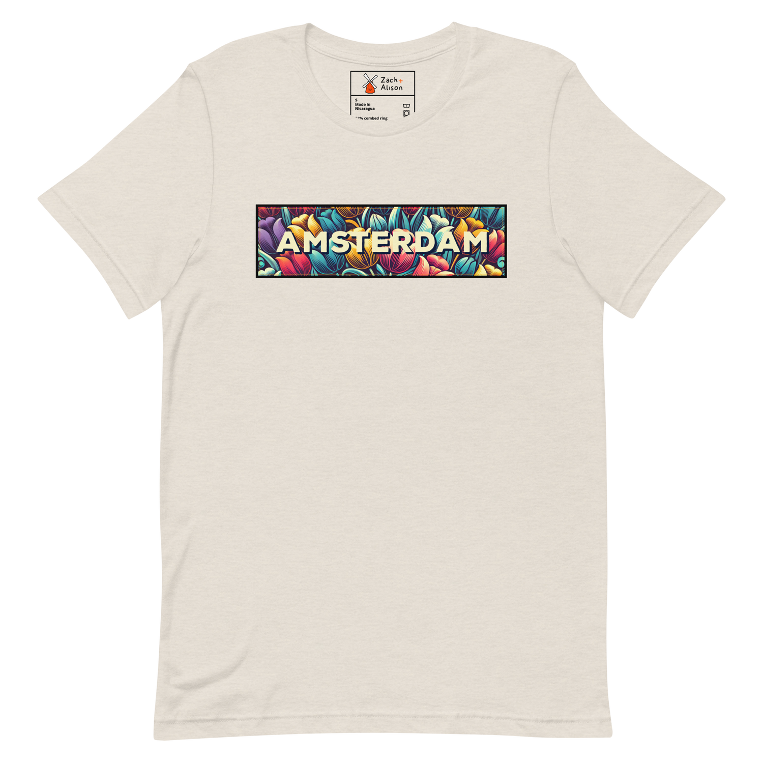 Amsterdam Tulips In Bloom Short-Sleeve Unisex Tee-Zach + Alison