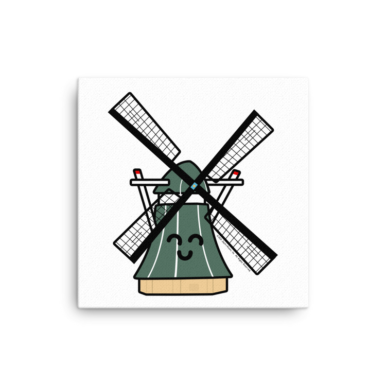 Green Windmill Canvas-Wall Art-Zach + Alison