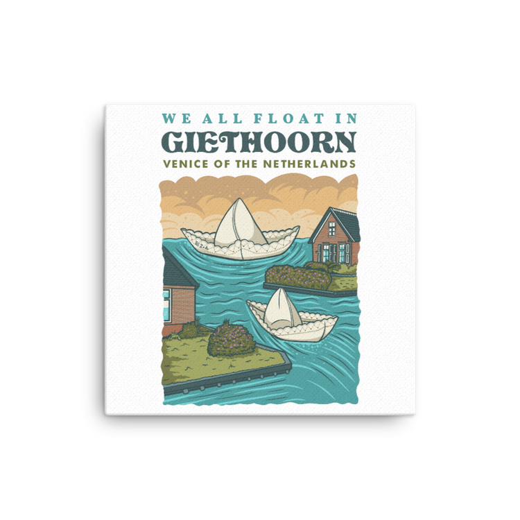 We All Float in Giethoorn Canvas-Zach + Alison