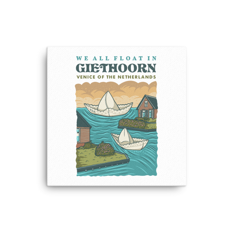 We All Float in Giethoorn Canvas-Zach + Alison