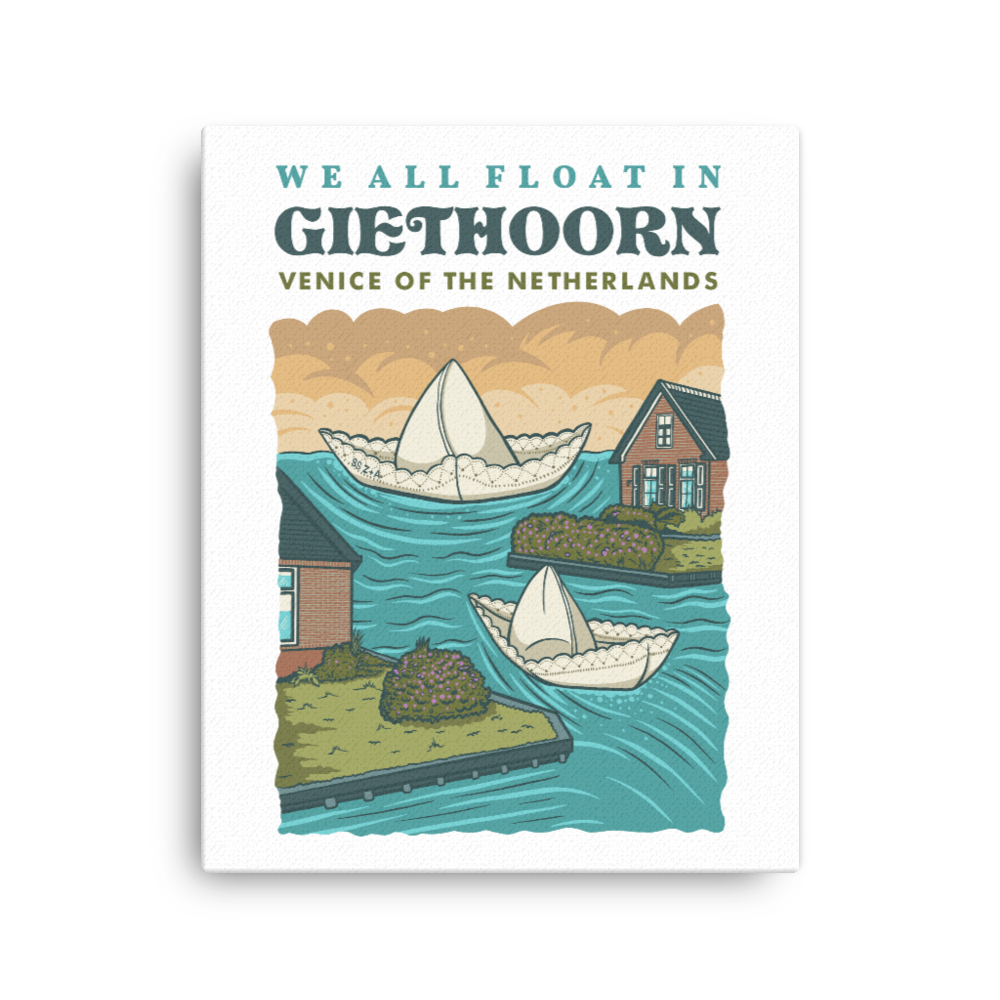 We All Float in Giethoorn Canvas-Zach + Alison