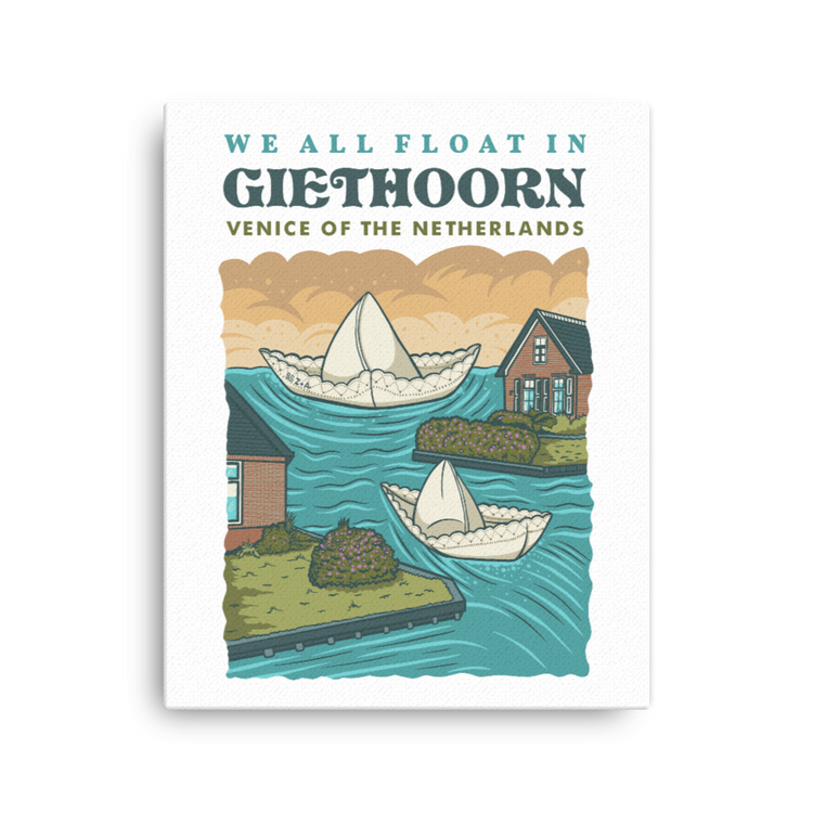 We All Float in Giethoorn Canvas-Zach + Alison