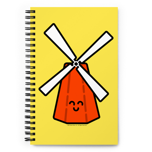 Orange Windmill Spiral notebook-Spiral Notebook-Zach + Alison