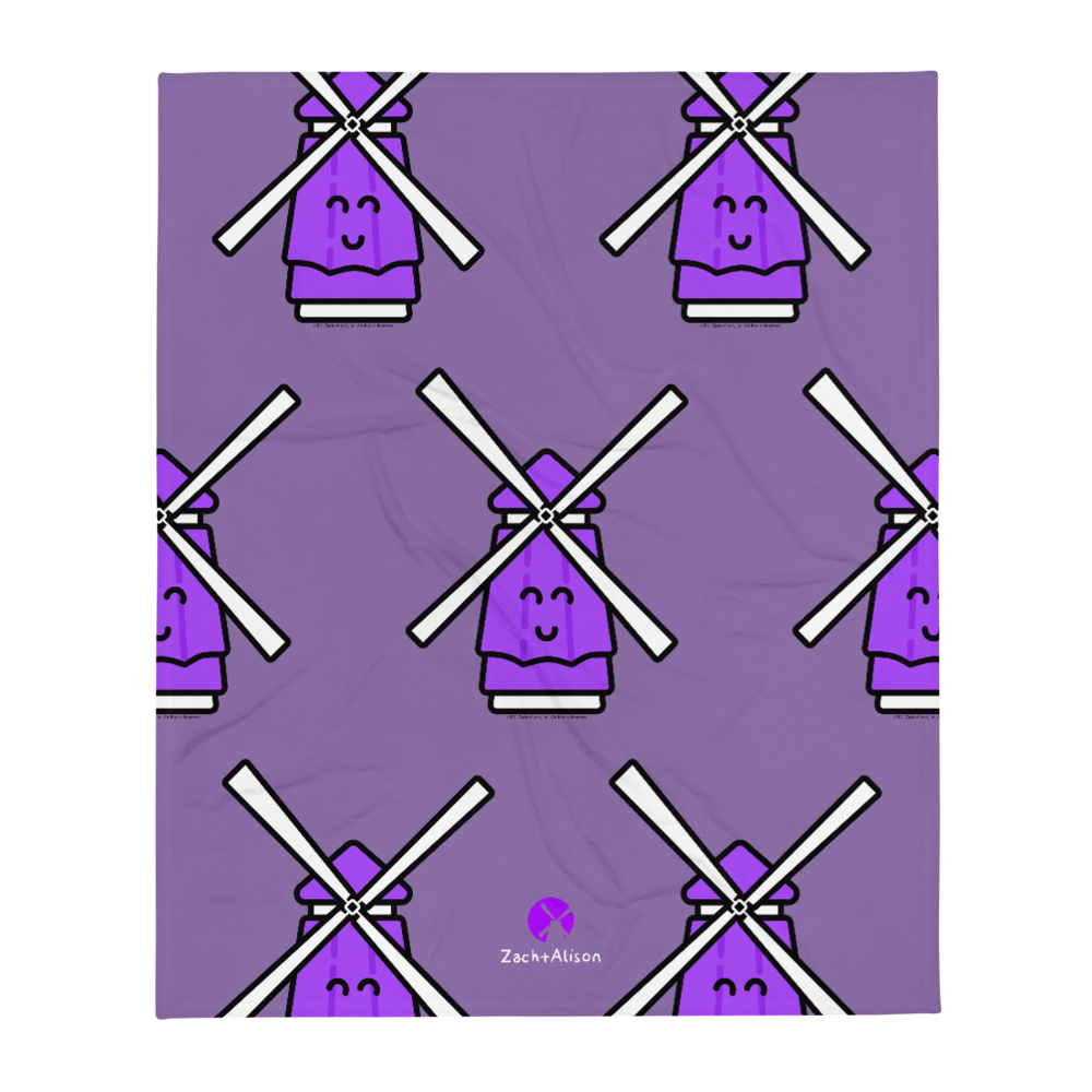 Purple Windmill Throw Blanket-Zach + Alison