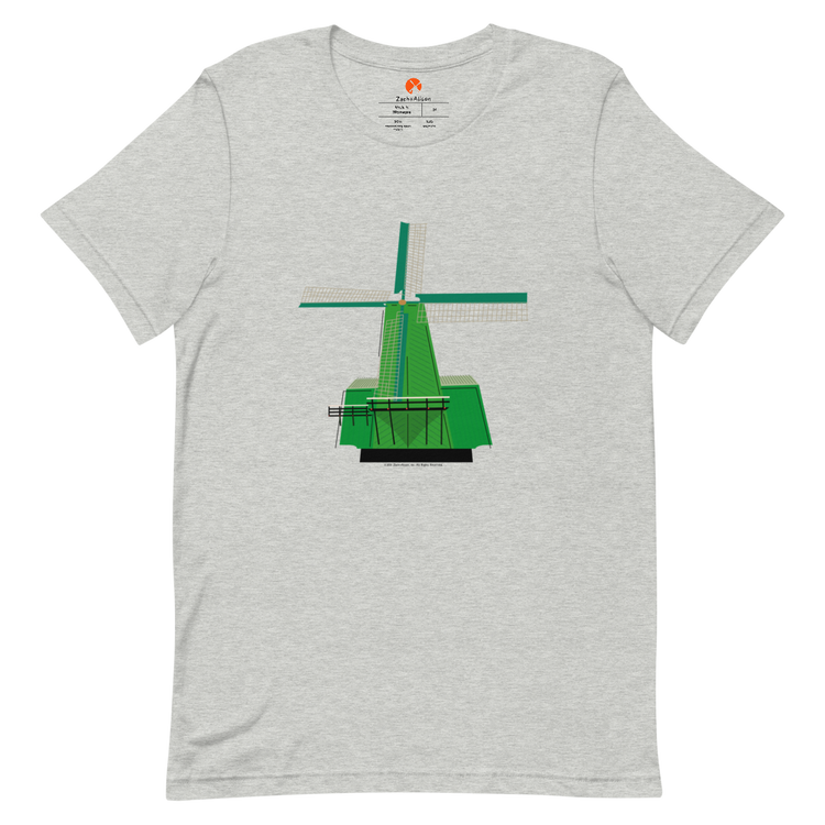 Retro Green Windmill Short-Sleeve Unisex Tee-T-Shirt-Zach + Alison