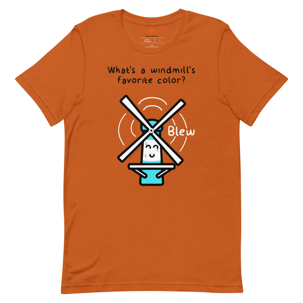 What's a windmill's favorite color? Short-Sleeve Tee-Zach + Alison