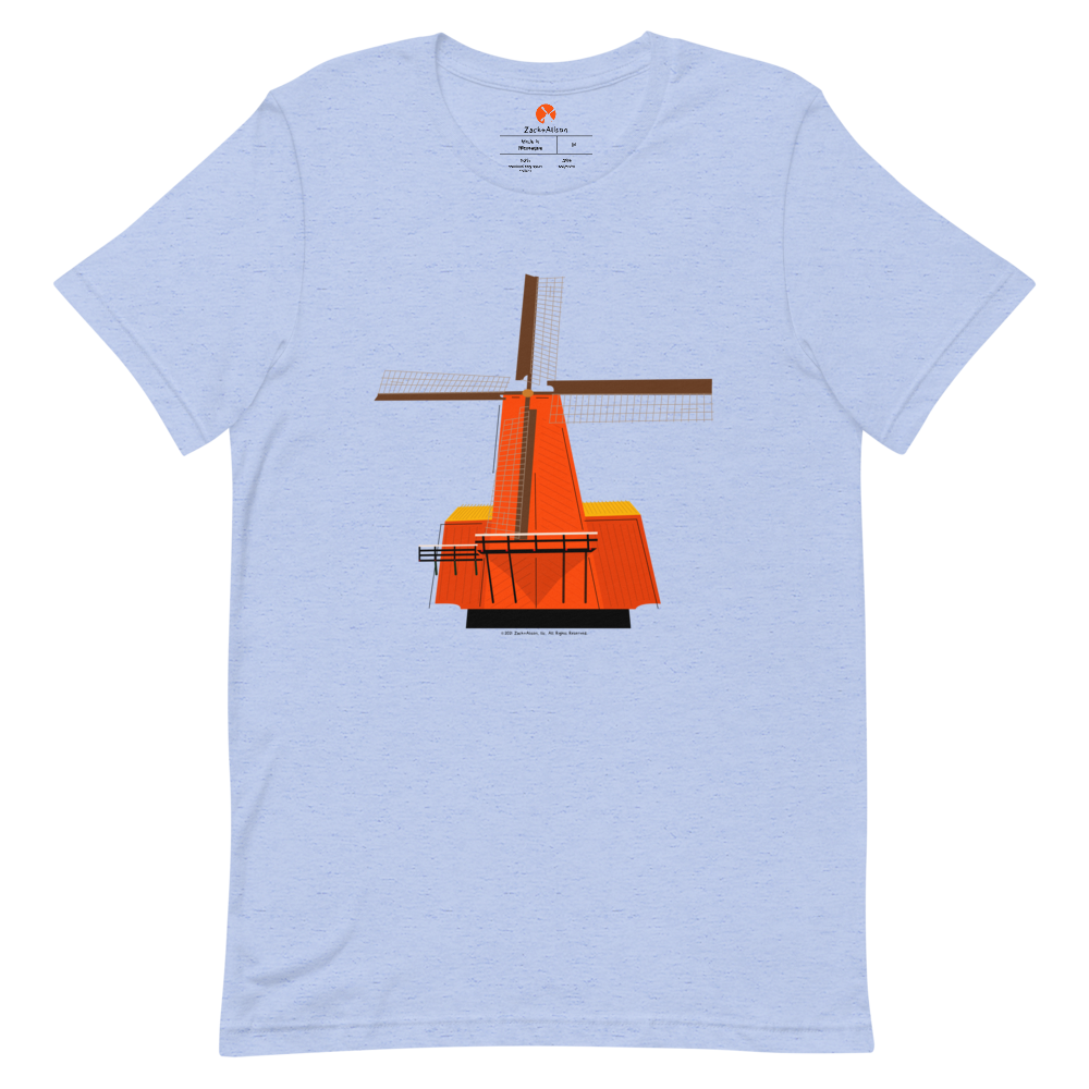 Retro Orange Windmill Short-Sleeve Unisex Tee-T-Shirt-Zach + Alison