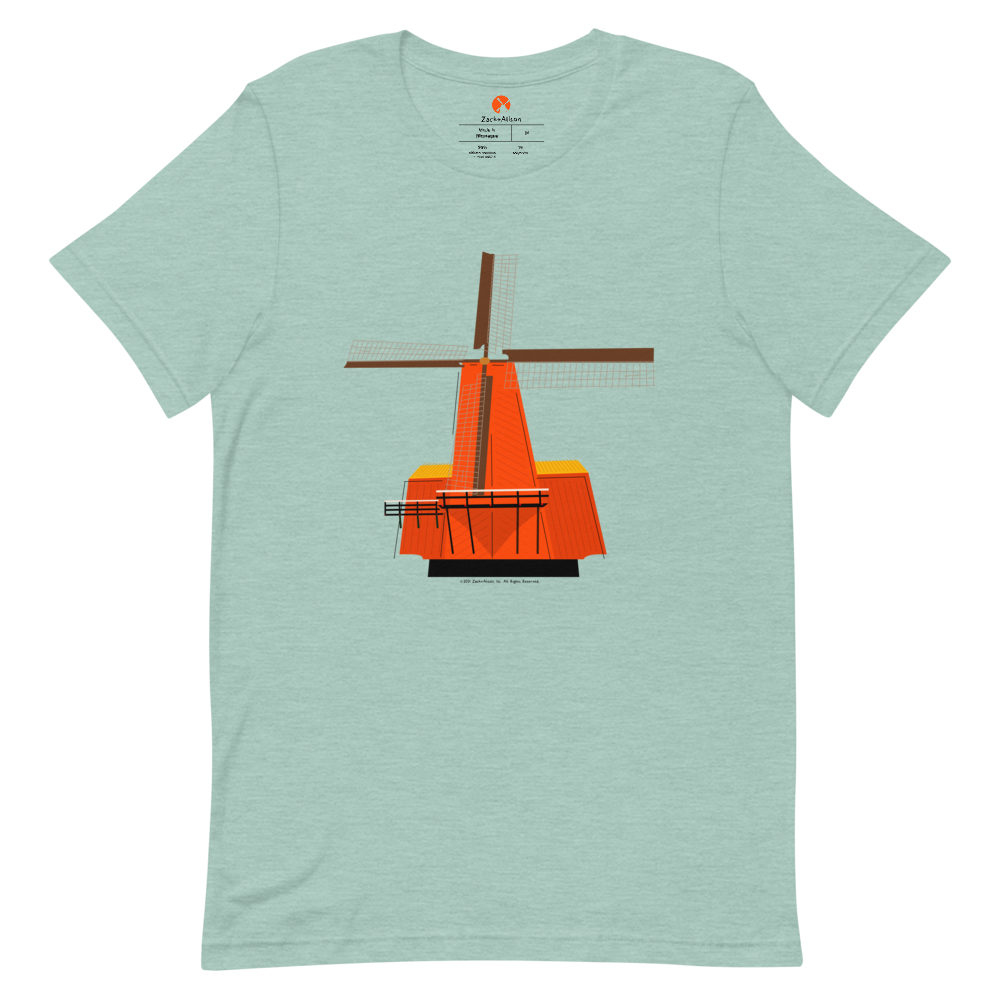 Retro Orange Windmill Short-Sleeve Unisex Tee-T-Shirt-Zach + Alison