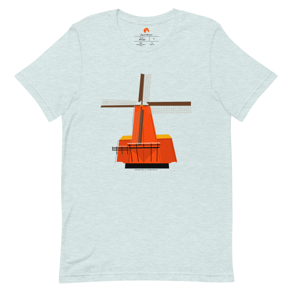 Retro Orange Windmill Short-Sleeve Unisex Tee-T-Shirt-Zach + Alison