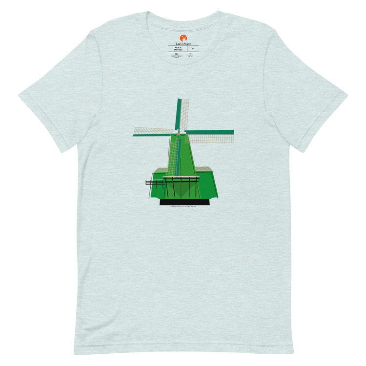 Retro Green Windmill Short-Sleeve Unisex Tee-T-Shirt-Zach + Alison