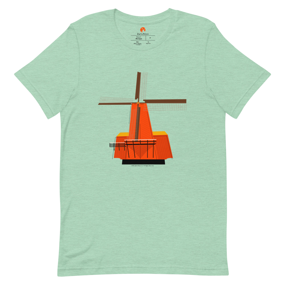 Retro Orange Windmill Short-Sleeve Unisex Tee-T-Shirt-Zach + Alison