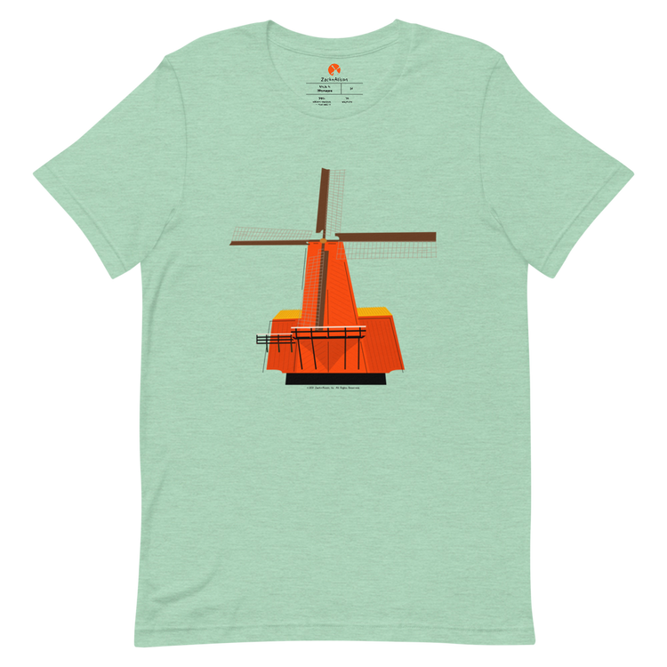 Retro Orange Windmill Short-Sleeve Unisex Tee-T-Shirt-Zach + Alison