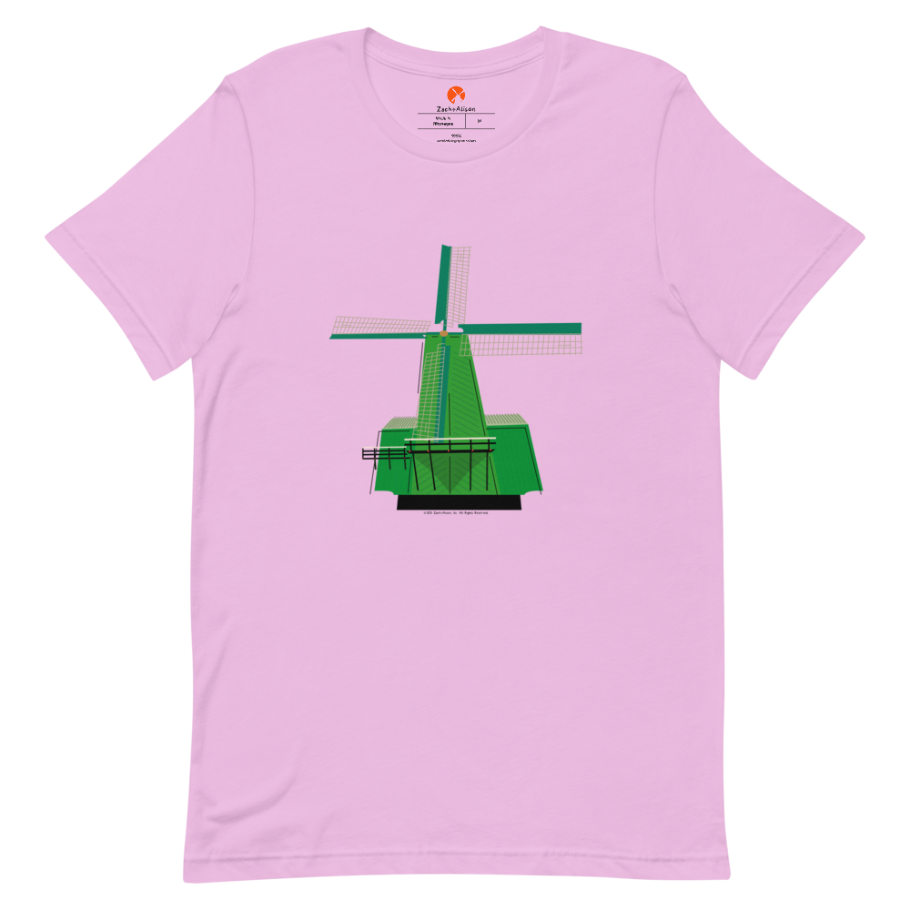 Retro Green Windmill Short-Sleeve Unisex Tee-T-Shirt-Zach + Alison