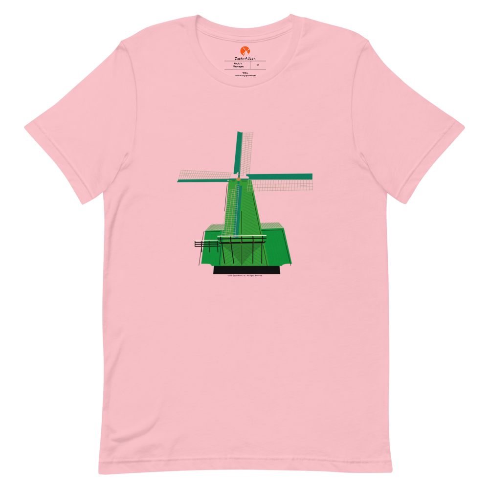 Retro Green Windmill Short-Sleeve Unisex Tee-T-Shirt-Zach + Alison