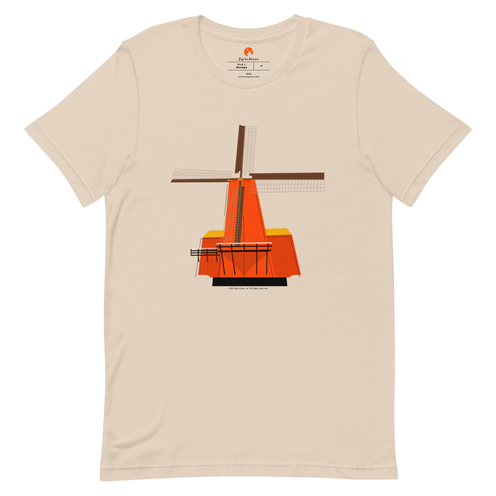 Retro Orange Windmill Short-Sleeve Unisex Tee-T-Shirt-Zach + Alison