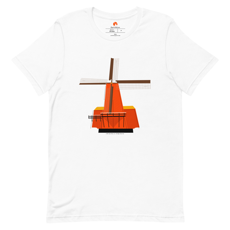 Retro Orange Windmill Short-Sleeve Unisex Tee-T-Shirt-Zach + Alison