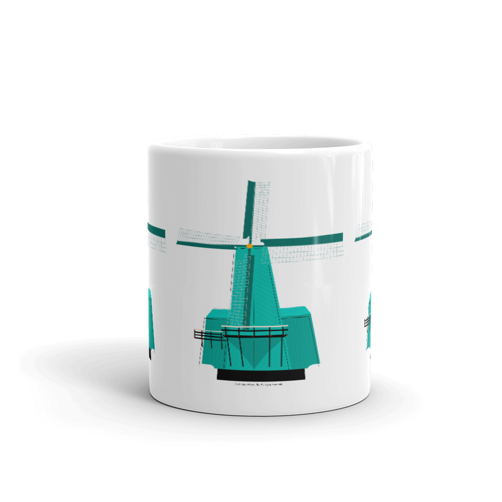 Retro Teal Windmill mug-Coffee Mug-Zach + Alison