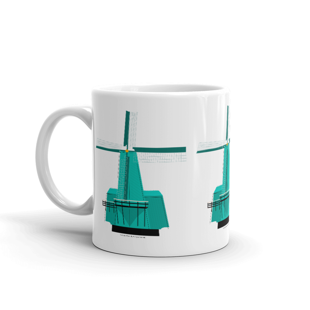 Retro Teal Windmill mug-Coffee Mug-Zach + Alison