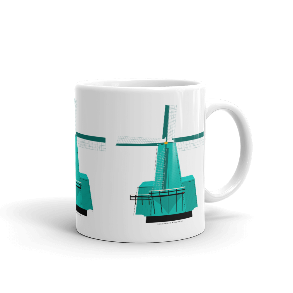 Retro Teal Windmill mug-Coffee Mug-Zach + Alison