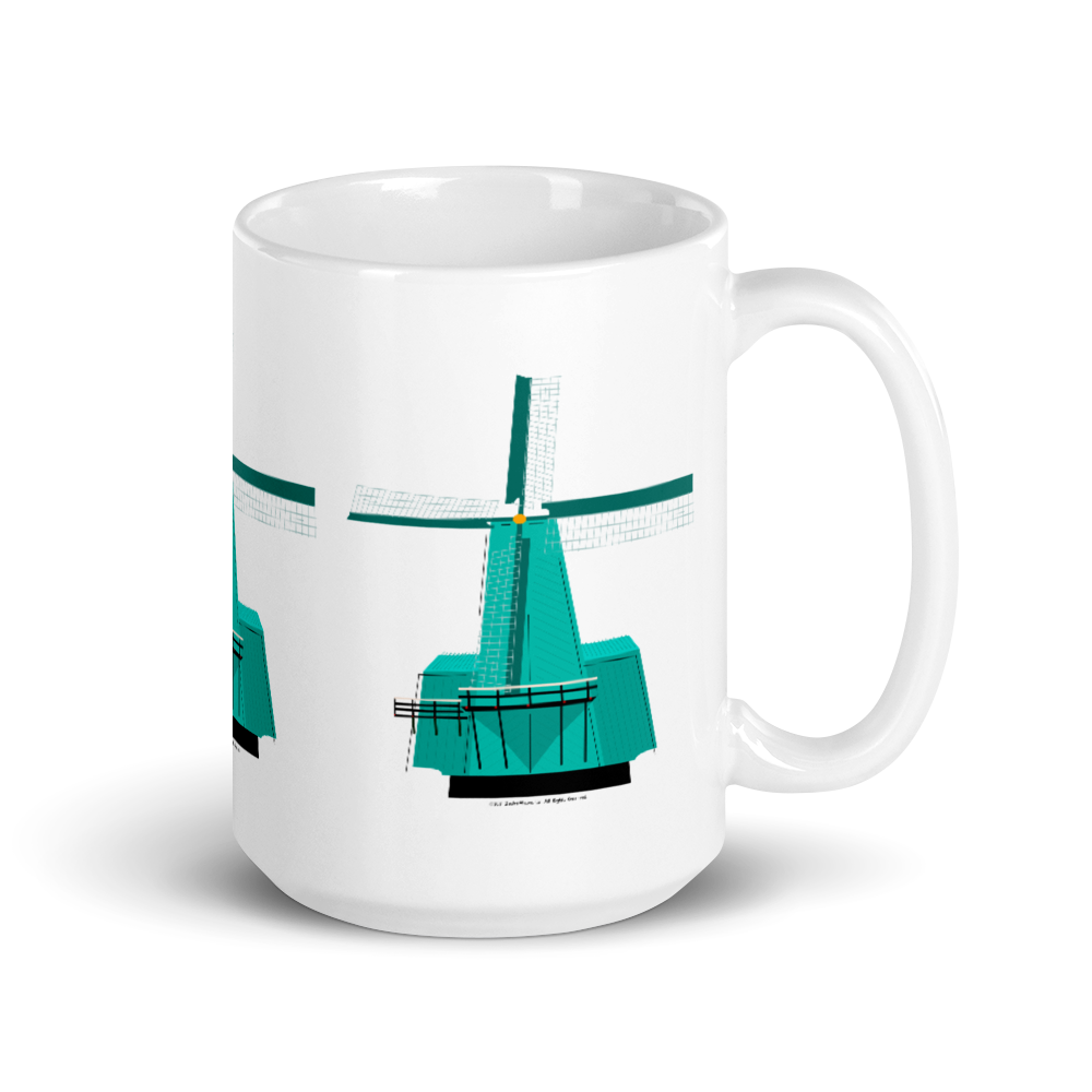 Retro Teal Windmill mug-Coffee Mug-Zach + Alison